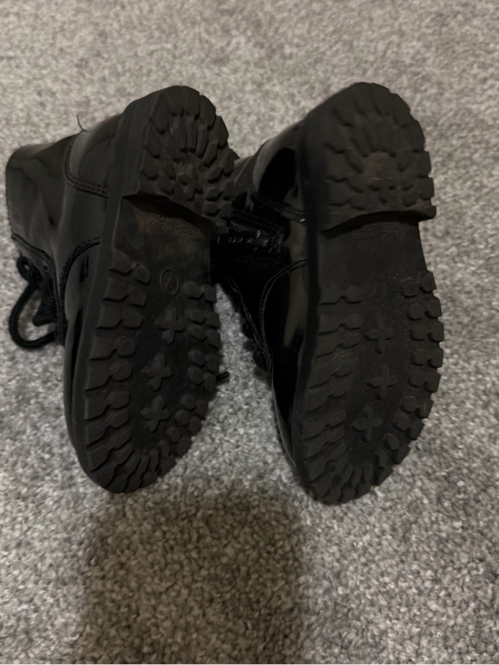 Old Navy Black Patent Lace-Up Boots - Picture 3 of 3